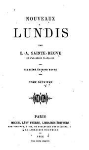 Cover of: Nouveaux lundis by Charles Augustin Sainte-Beuve