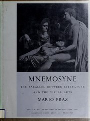 Cover of: Mnemosyne: the parallel between literature and the visual arts.