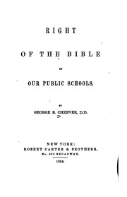 Cover of: Right of the Bible in Our Public Schools