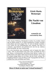 Cover of: Die Nacht von Lissabon by Erich Maria Remarque