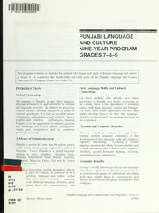 Cover of: Punjabi language and culture: 9-year program, grades 7-8-9