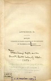 Cover of: Catalogue of plants collected by the expedition