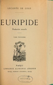 Cover of: Euripide