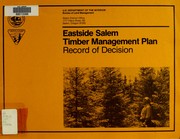 Cover of: Eastside Salem timber management plan by United States. Bureau of Land Management. Salem District