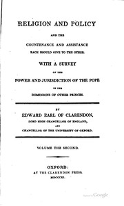 Cover of: Religion and policy and the countenance and assistance each should give to the other.: With a survey of the power and jurisdiction of the Pope in the dominions of other princes.