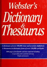 Cover of: Webster's Dictionary and Thesaurus