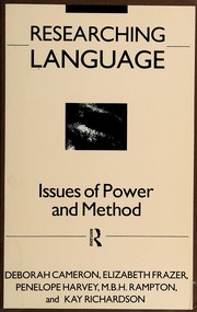 Cover of: Researching language: issues of power and method