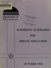 Cover of: Eligibility guidelines for special education
