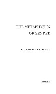 Cover of: The metaphysics of gender
