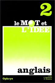Cover of: Le mot et l'idée anglais. 2