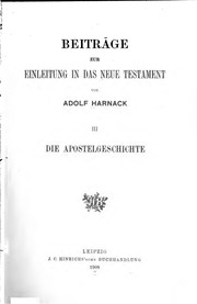 Cover of: Beiträge zur Einleitung in das neue Testament