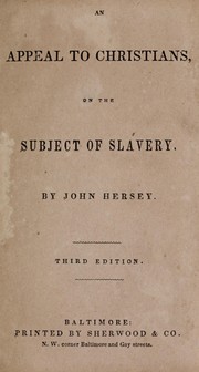 Cover of: An appeal to Christians: on the subject of slavery .