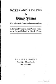 Cover of: Notes and reviews by Henry James