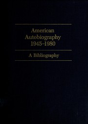 Cover of: American autobiography, 1945-1980