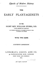 Cover of: The early Plantagenets by William Stubbs