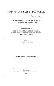 Cover of: John Wesley Powell, a Memorial to an American Explorer and Scholar: Comprising Articles by Mrs ...