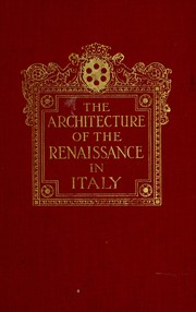 Cover of: The architecture of the renaissance in Italy by Anderson, William J.