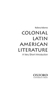 Cover of: Colonial Latin American literature: a very short introduction