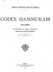 Codex Hammurabi by Hammurabi King of Babylonia