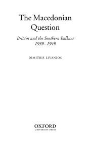 The Macedonian question by Dimitris Livanios