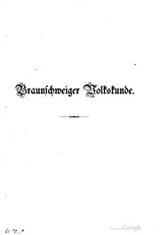 Cover of: Braunschweiger Volkskunde by 