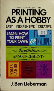 Cover of: Printing as a hobby