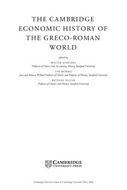 Cover of: The Cambridge economic history of the Greco-Roman world