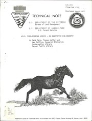 Cover of: Wild, free-roaming horses--an annotated bibliography