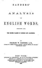 Cover of: Sanders' analysis of English words by Sanders, Charles W.