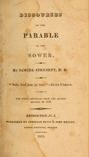 Discourses on the parable of the sower by Samuel Stennett
