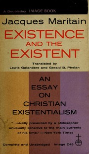 Cover of: Existence and the existent