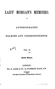 Cover of: Lady Morgan's memoirs: autobiography, diaries and correspondence ...