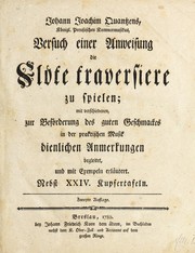 Cover of: Johann Joachim Quantzens ... by Johann Joachim Quantz