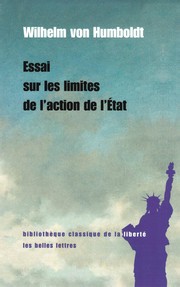 Cover of: Essai sur les limites de l'action de l'e tat by Wilhelm von Humboldt