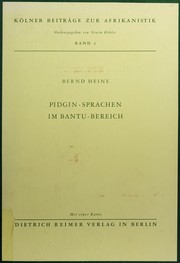 Cover of: Pidgin-Sprachen im Bantu-Bereich.