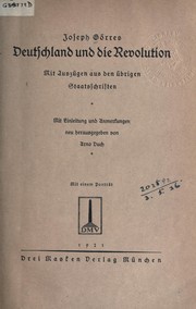 Cover of: Deutschland und die Revolution: mit Auszügen aus den übrigen Staatschriften