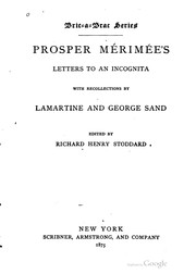 Cover of: Prosper Mérimée's Letters to an incognita