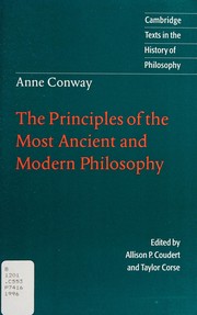 Cover of: The principles of the most ancient and modern philosophy by Anne Conway