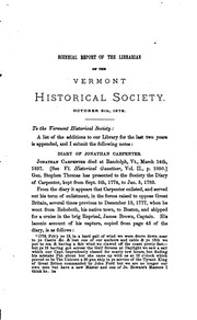Cover of: The Capture of Ticonderoga: Annual Address Before the Vermont Historical Society, Delivered at ...