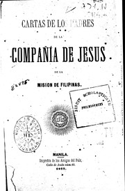 Cover of: Cartas de los padres de la Compañia de Jesus de la Mision de Filipinas
