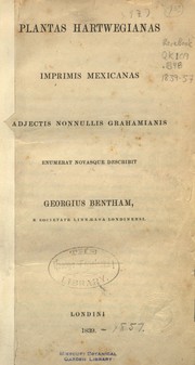 Cover of: Plantas Hartwegianas: imprimis mexicanas adjectis nonnullis Grahamianis enumerat novasque