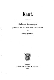 Cover of: Kant: Sechzehn Vorlesungen gehalten an der Berliner Universität