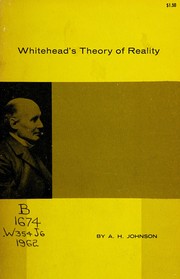 Cover of: Whitehead's theory of reality.