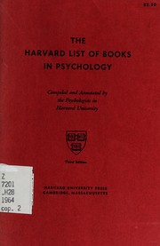 Cover of: The Harvard list of books in psychology
