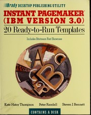 Cover of: Instant PageMaker (IBM version 3.0) by Kate Hatsy Thompson