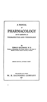 Cover of: A manual of pharmacology and its applications to therapeutics and toxicology.
