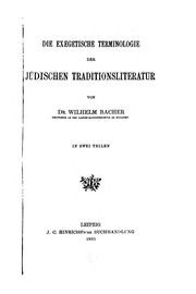 Cover of: Die exegetische Terminologie der jüdischen Traditionsliteratur
