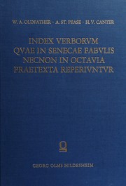 Cover of: Index verborum quae in Senecae fabulis necnon in octavia praetexta reperiuntur.