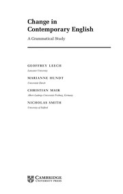 Cover of: Change in contemporary English by Geoffrey N. Leech