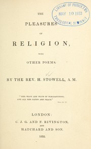 Cover of: Pleasures of religion: with other poems
